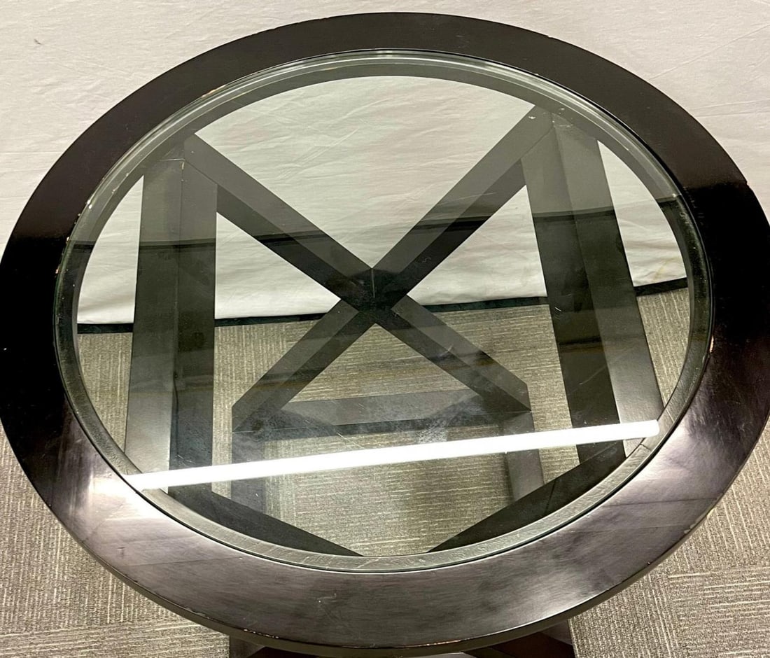 Hollywood Regency Style X Base Center or End Table - 5