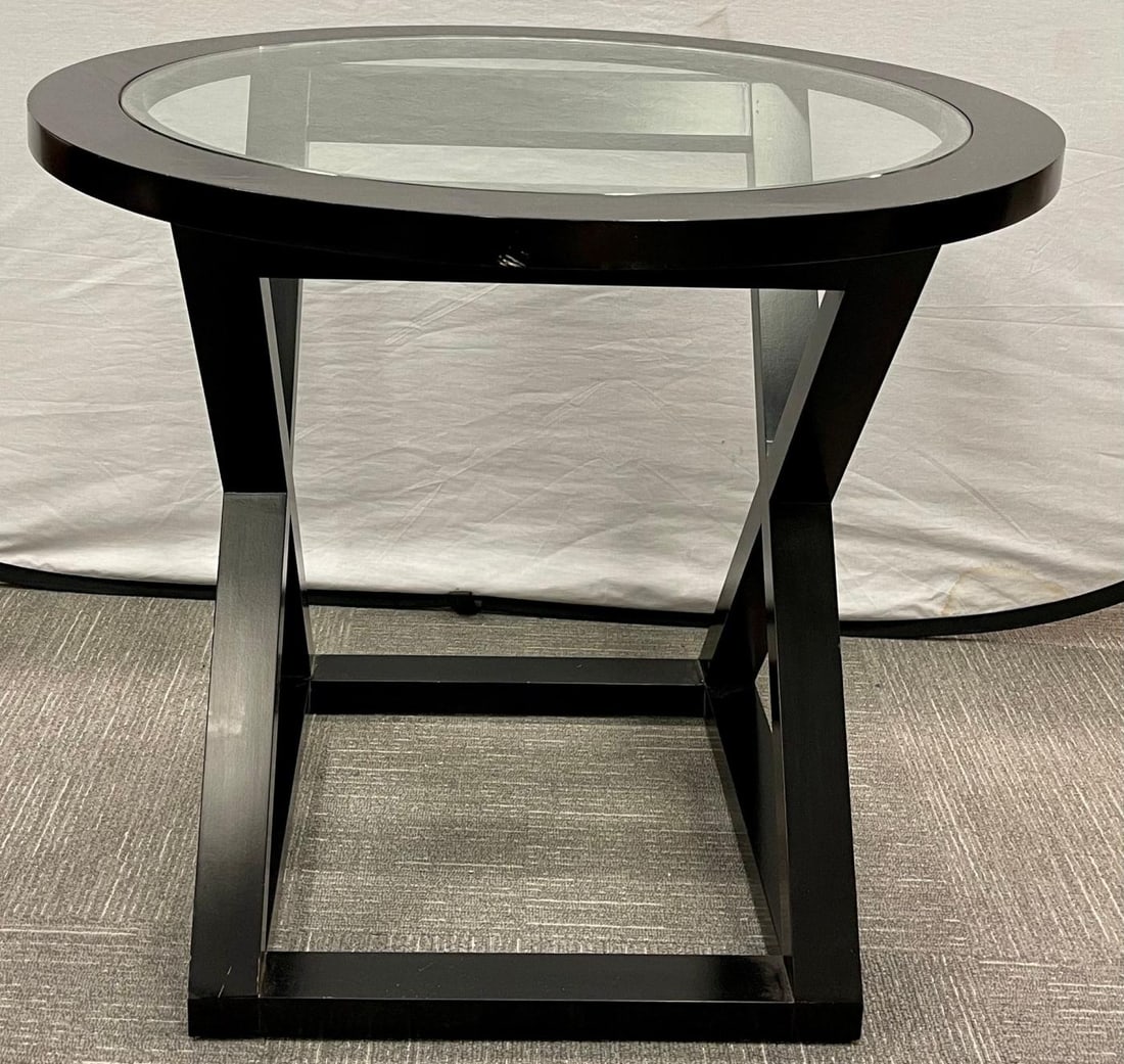 Hollywood Regency Style X Base Center or End Table - 6