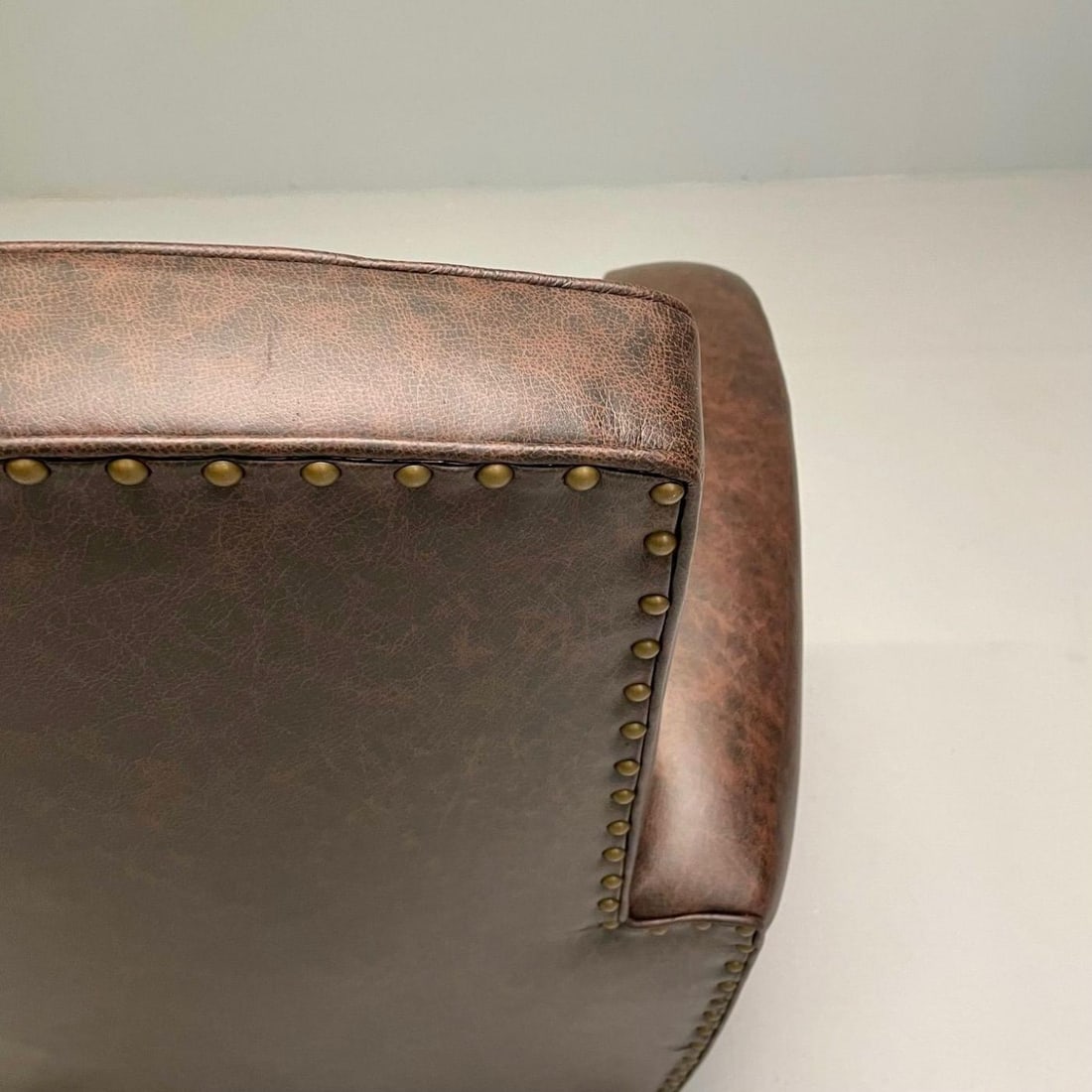 Jacques Adnet Style, French Art Deco Club Chairs, Distressed Leather, Oak, 1930s - 10