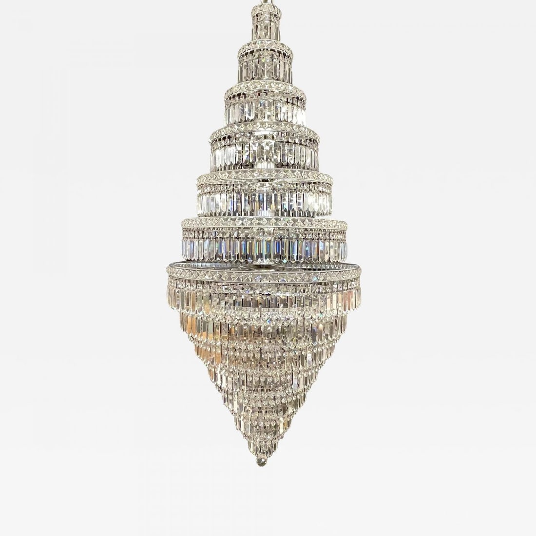 13 Tier Wedding Cake Chandelier. Crystal Prisms. 1970s (1 of 12)