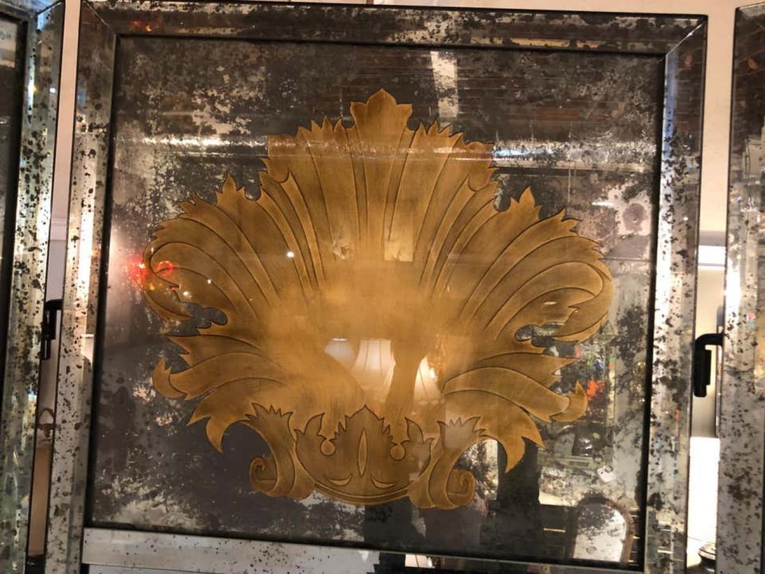 Pair of Art Deco Fashioned Three-Panel Mirrored Room Dividers or Folding Screens - 10