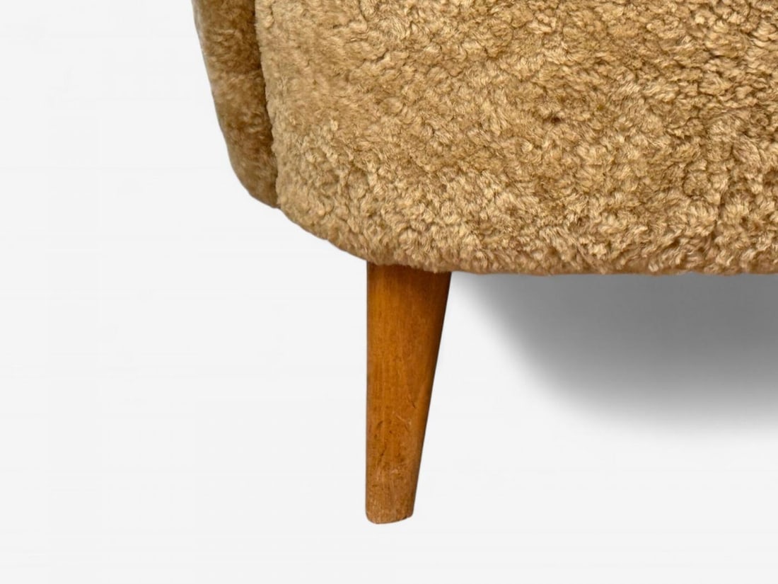 Danish Modern, Honey Sheepskin, Beech, Organic Lounge Chairs, Denmark, 1940s - 10