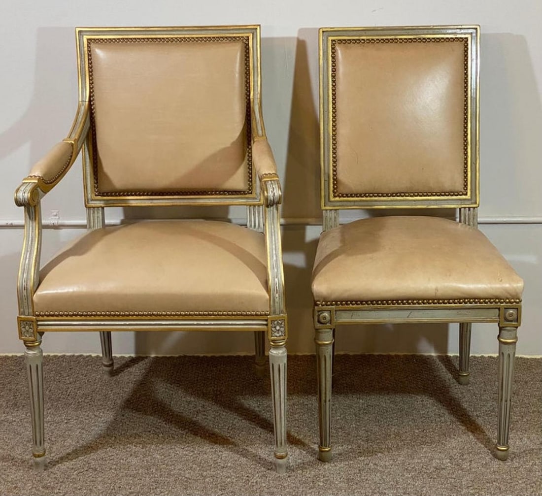 Set of Louis XVI Style Philippe Coudray Ateliers Dining or Conference Chairs - 10