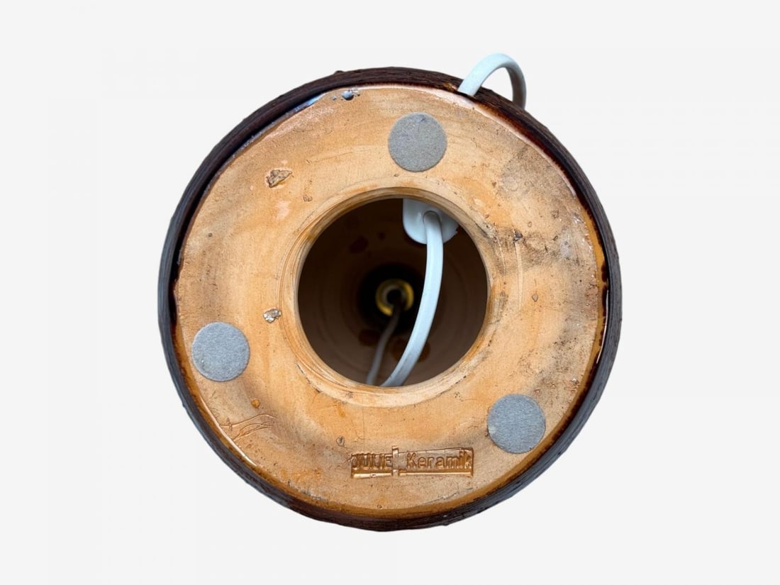 Julie Keramik, Danish Modern, Brown Ceramic, Table Lamp, Denmark, 1960s - 11