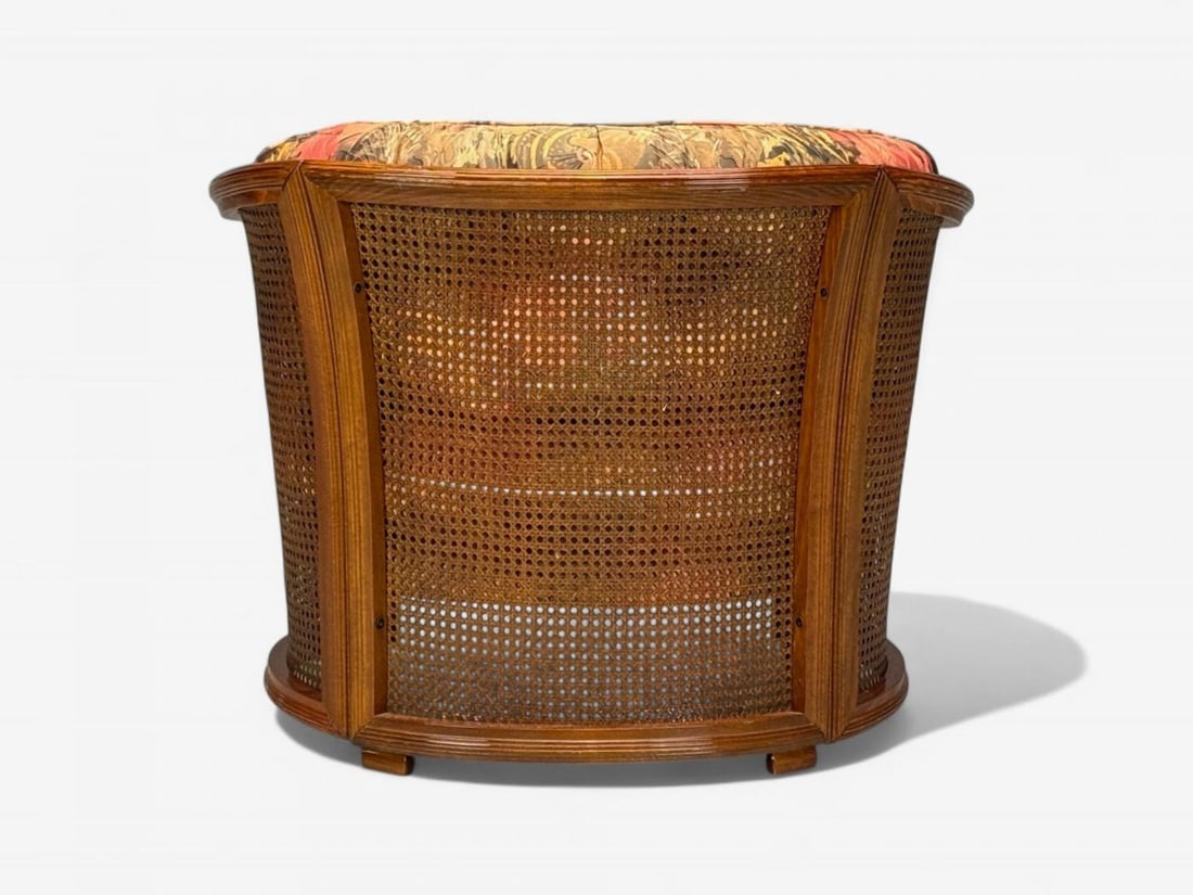 Traditional, Cane, Walnut, Barrel Back Armchair, USA, 1980s - 10