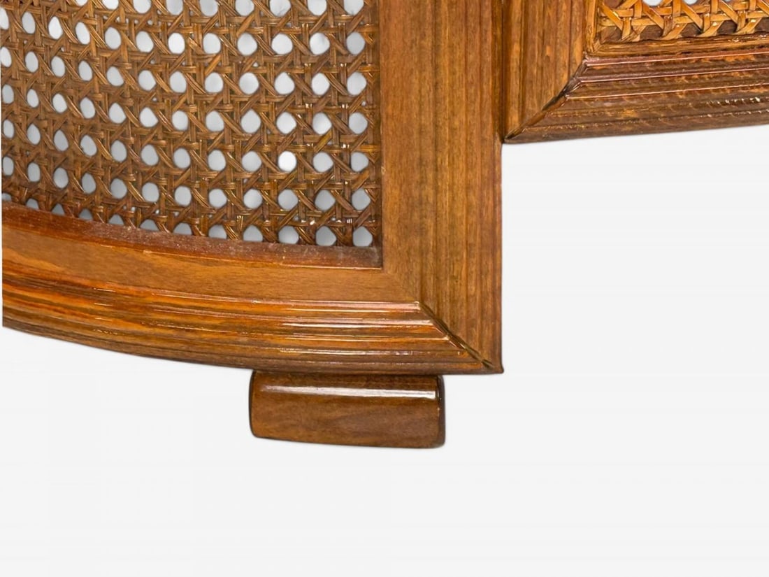 Traditional, Cane, Walnut, Barrel Back Armchair, USA, 1980s - 9