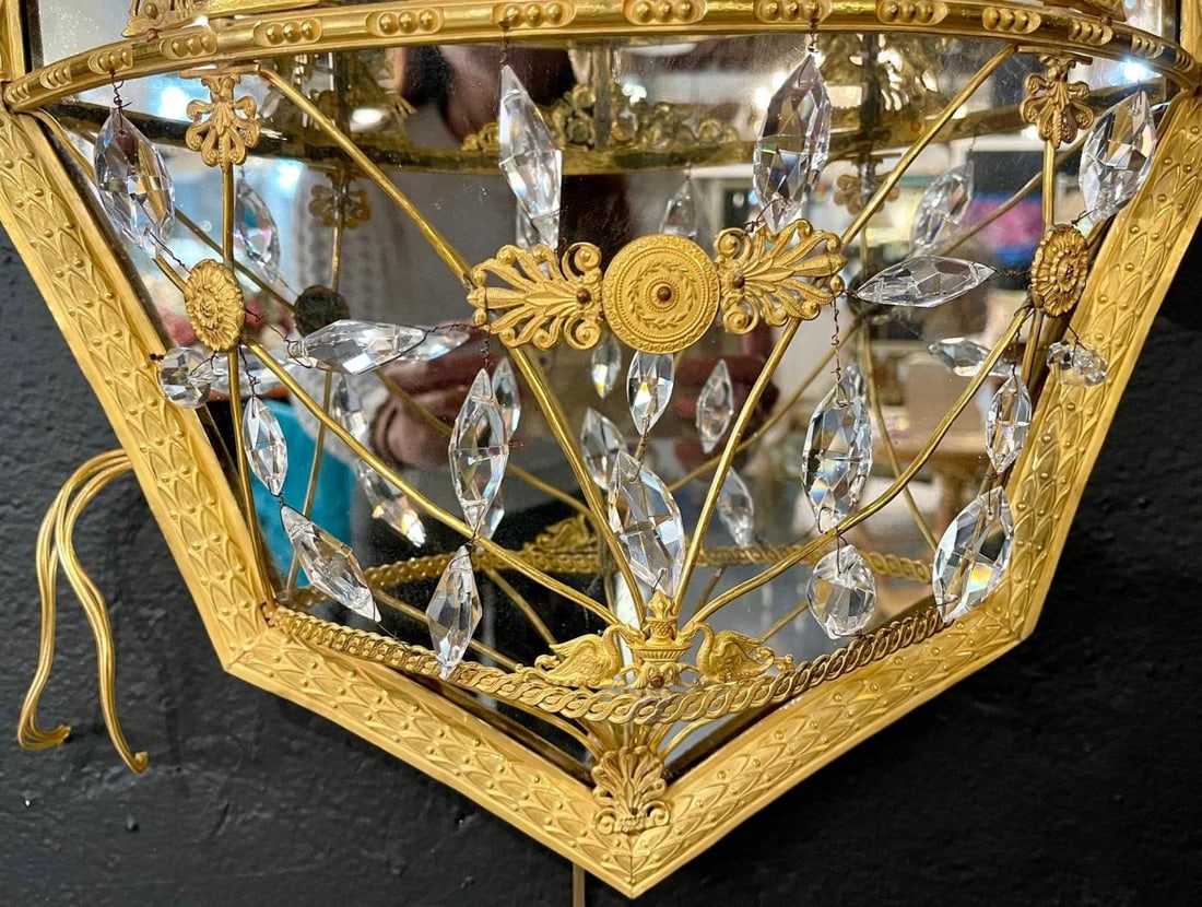 Pair of Maison Baguès Mirrored Wall Lights, Sconces or Girandoles - 12