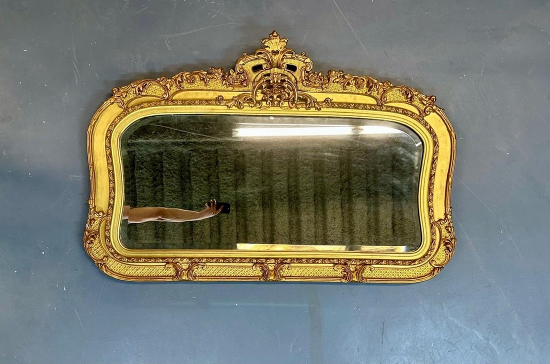 19th/ 20th Century Giltwood Wall / Console / Pier Mirror, Rectangular - 3