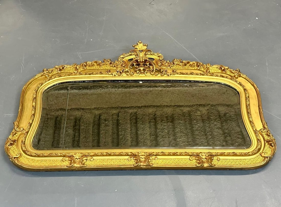19th/ 20th Century Giltwood Wall / Console / Pier Mirror, Rectangular - 5