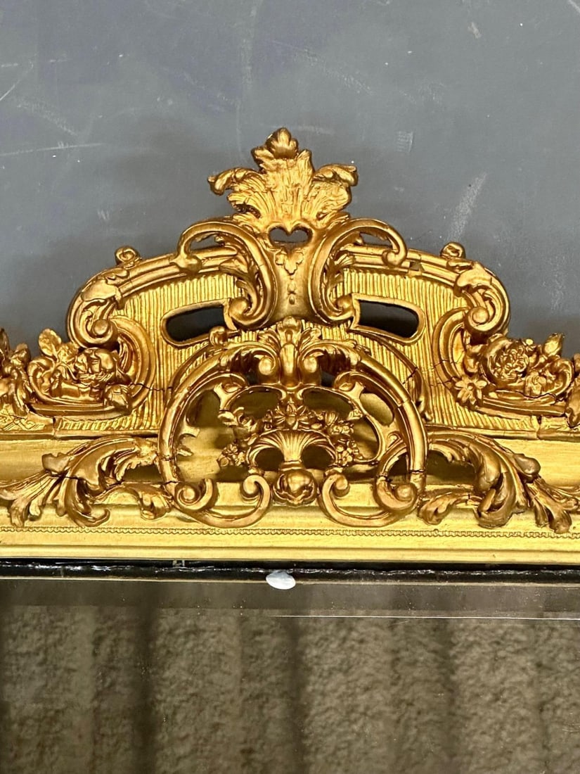 19th/ 20th Century Giltwood Wall / Console / Pier Mirror, Rectangular - 6