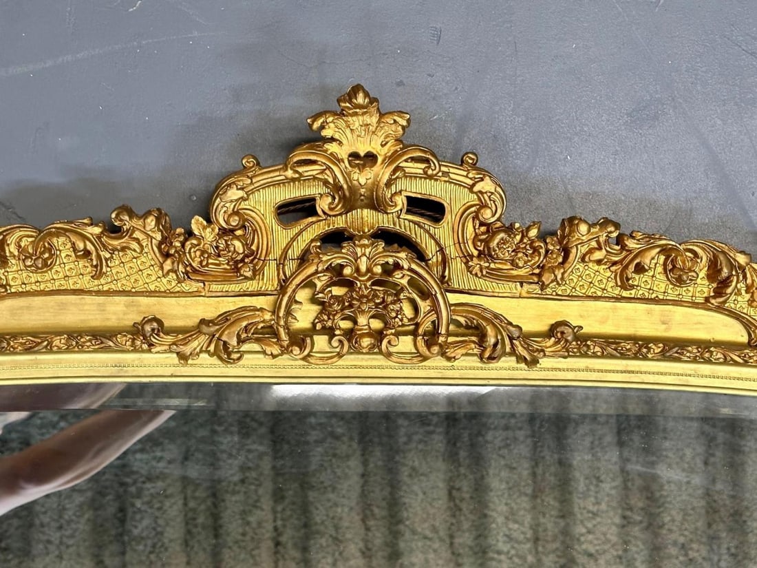19th/ 20th Century Giltwood Wall / Console / Pier Mirror, Rectangular - 9
