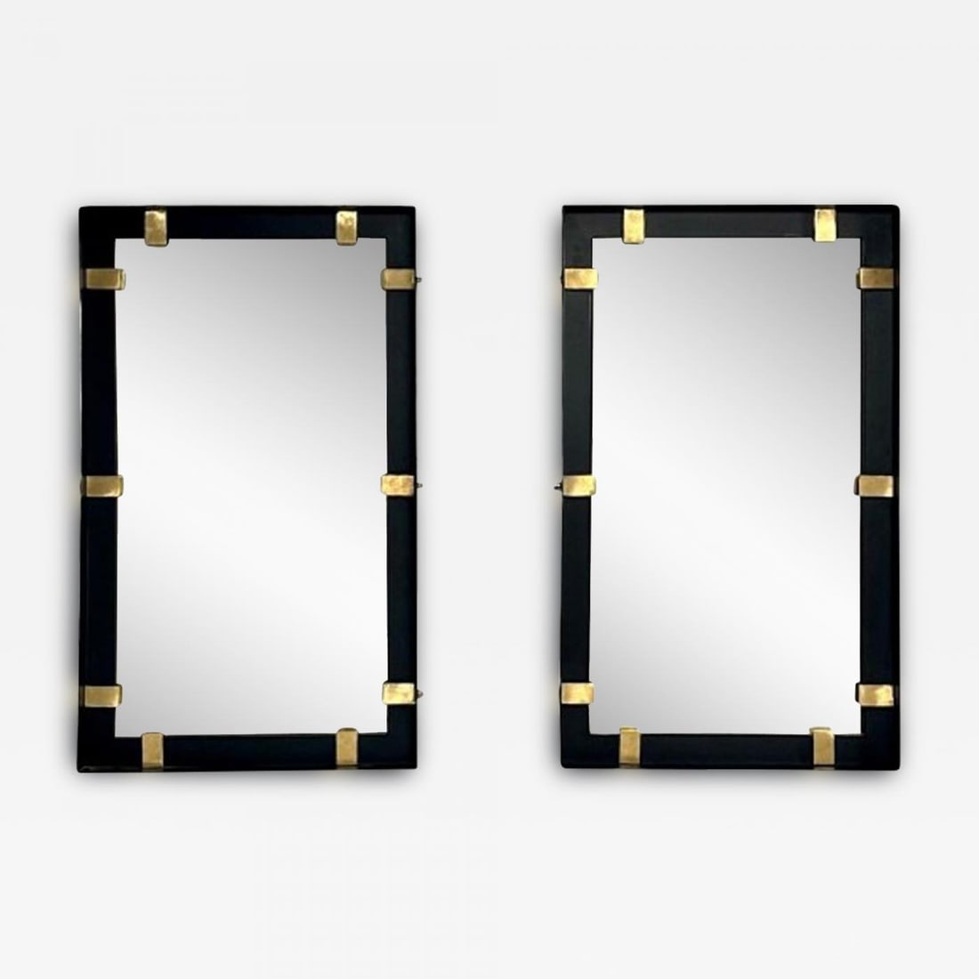 Contemporary, Industrial Modern Rectangular Wall Mirrors, Steel, Brass, 2020s (1 of 8)