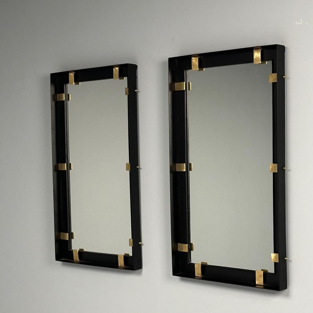 Contemporary, Industrial Modern Rectangular Wall Mirrors, Steel, Brass, 2020s - 8