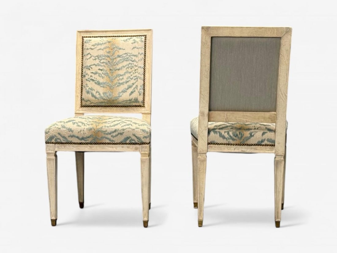 Jean-Michel Frank, Louis XVI Style, Six Dining Chairs, Parchment, France, 1930s - 11