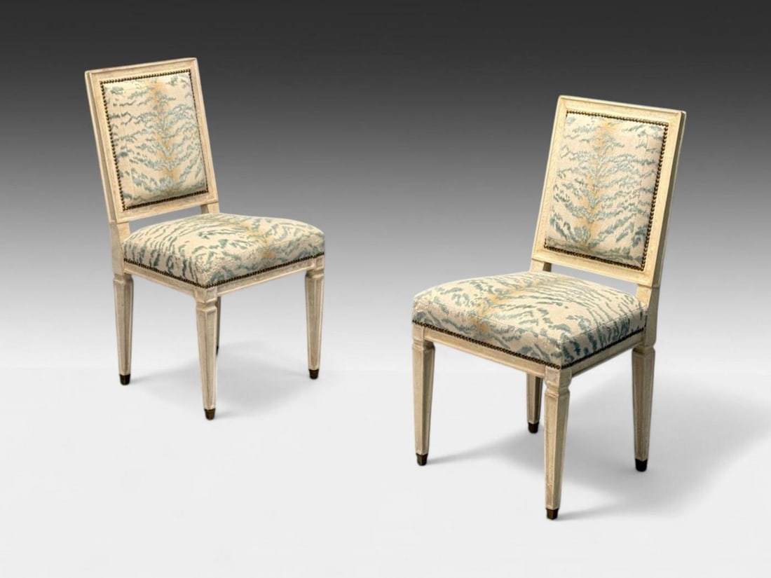 Jean-Michel Frank, Louis XVI Style, Six Dining Chairs, Parchment, France, 1930s - 5