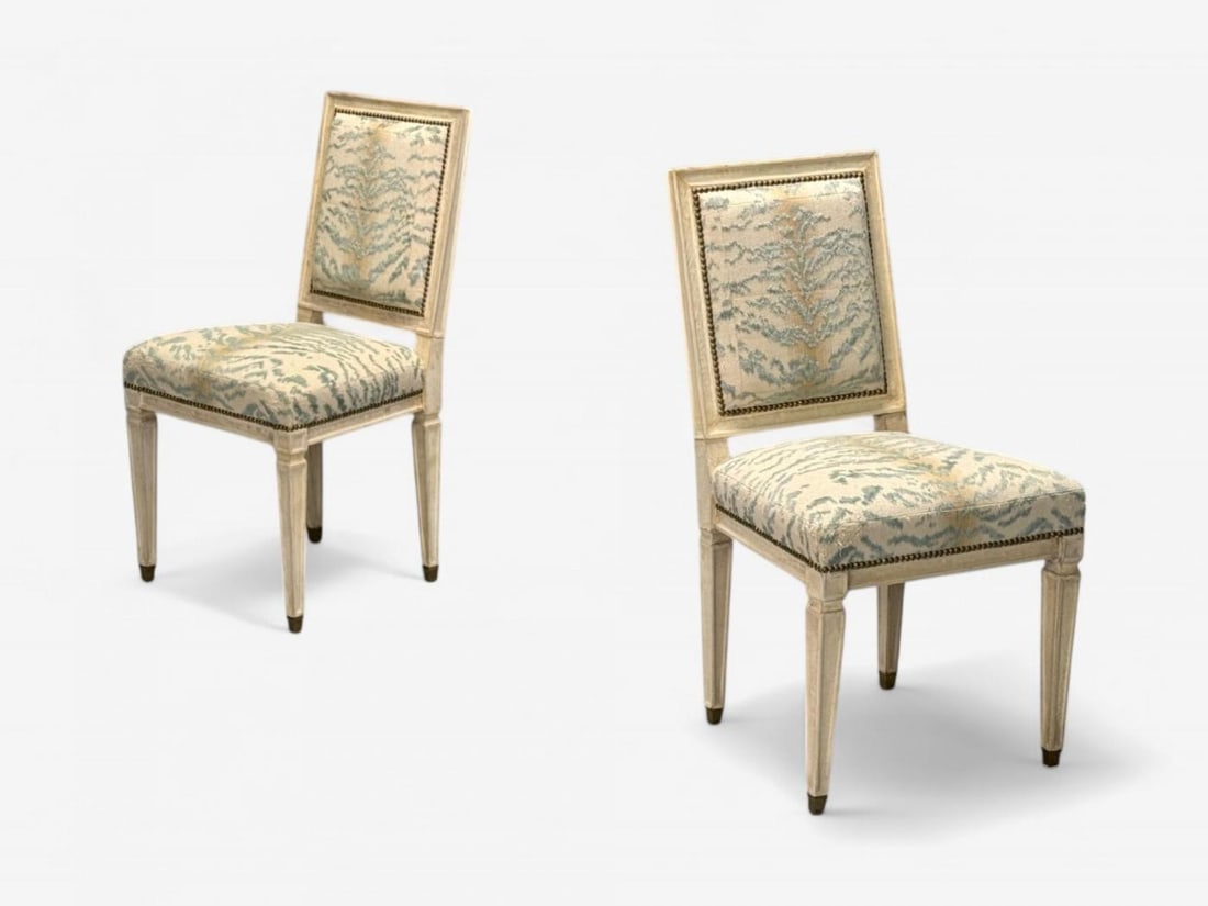 Jean-Michel Frank, Louis XVI Style, Six Dining Chairs, Parchment, France, 1930s - 6