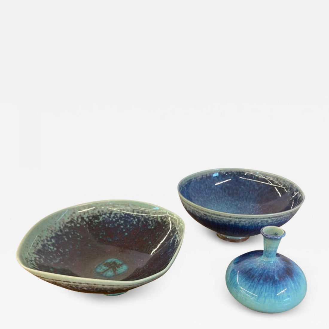 Swedish Mid-Century Modern Studio Stoneware by Berndt Friberg, Vase, Bowl - 2