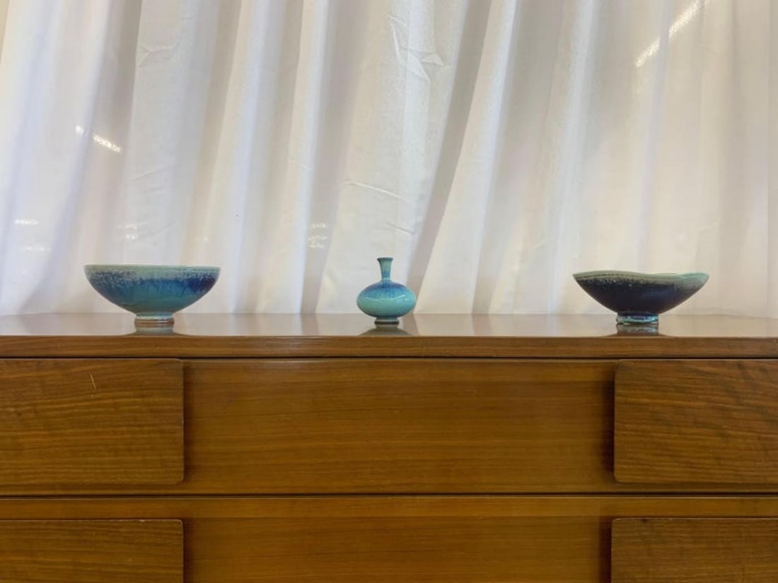 Swedish Mid-Century Modern Studio Stoneware by Berndt Friberg, Vase, Bowl - 8