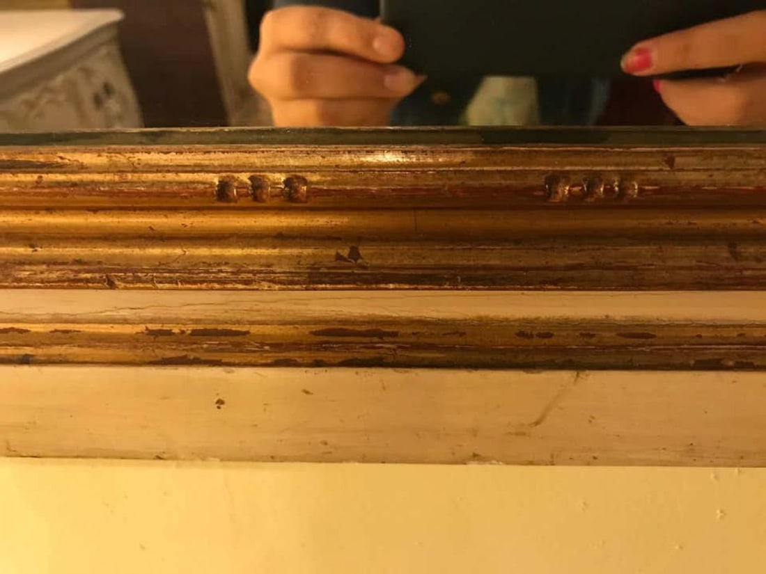 Louis XVI Style Painted & Parcel-Gilt Trumeau Console or over the Mantle Mirror - 3