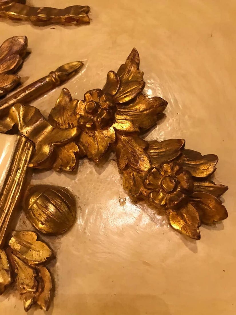 Louis XVI Style Painted & Parcel-Gilt Trumeau Console or over the Mantle Mirror - 9