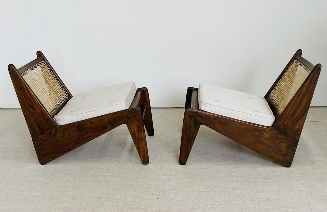 Authentic Pierre Jeanneret Kangaroo Chairs, Lounge / Slipper, Mid-Century - 7