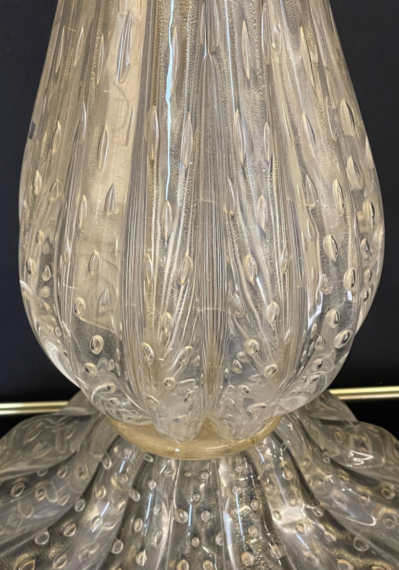 Large Italian Murano Glass Table Lamp, Mid-Century Modern, Barovier Toso Style - 9