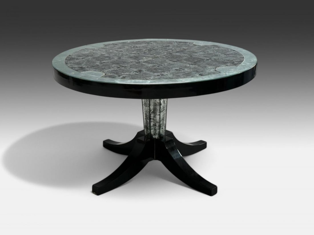 Maison Jansen Style, Hollywood Regency, Eglomise Mirror, Center Table, 20th C - 3