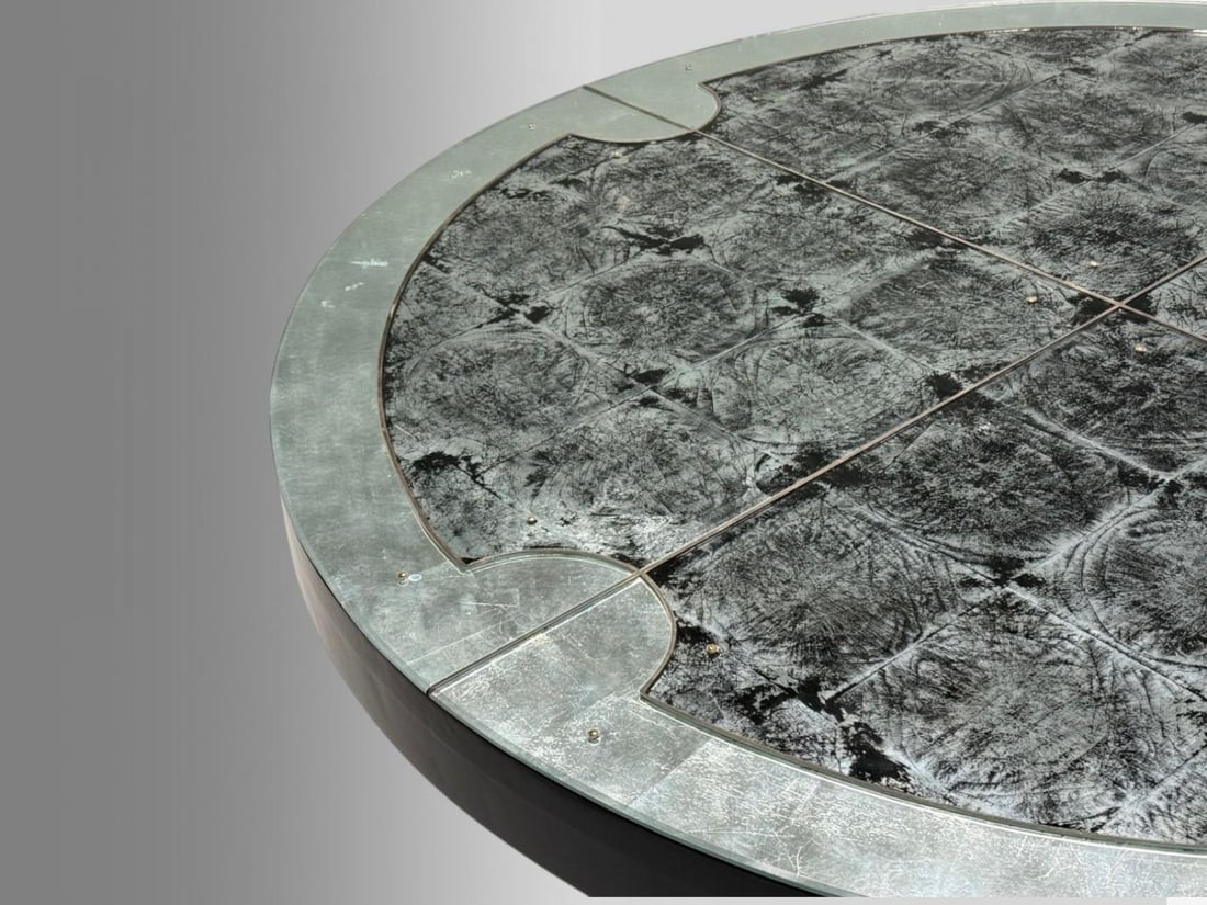 Maison Jansen Style, Hollywood Regency, Eglomise Mirror, Center Table, 20th C - 4