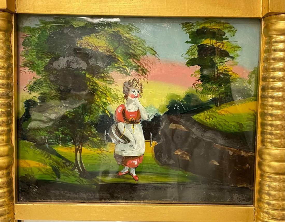 19th Century Federal Eglomise Wall or Table Mirror - 12