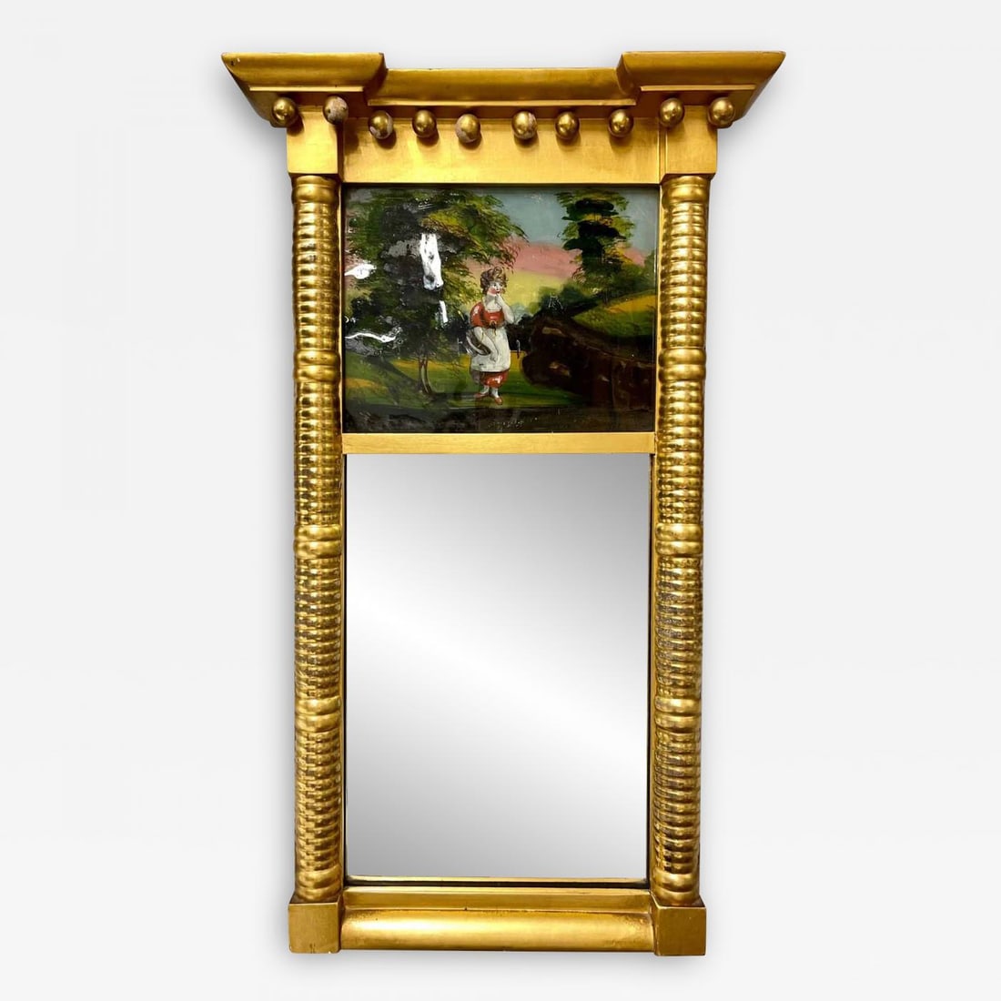 19th Century Federal Eglomise Wall or Table Mirror (1 of 12)