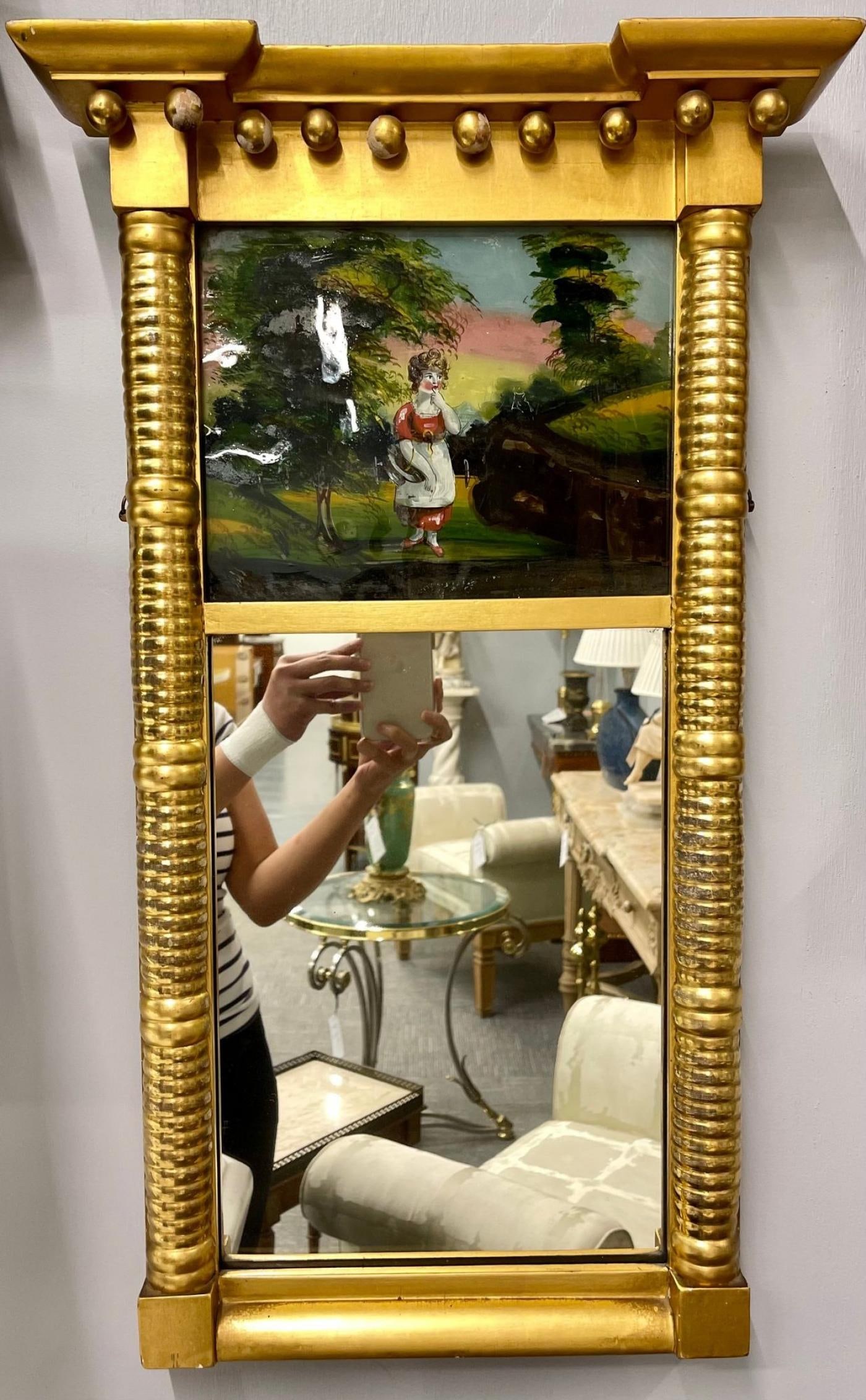 19th Century Federal Eglomise Wall or Table Mirror - 6