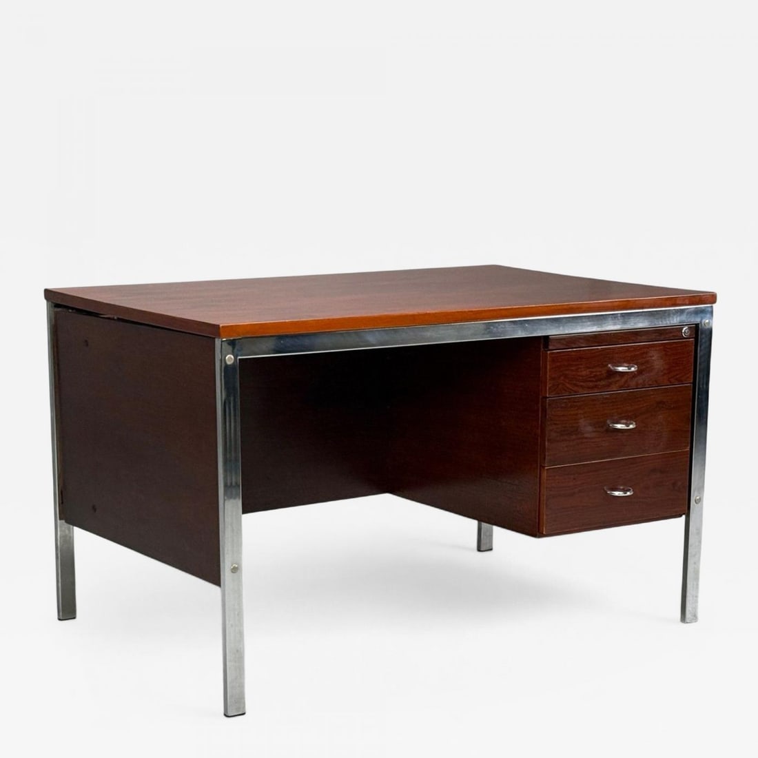 Jean Gillon, Brazilian Modern, Jacaranda, Chrome, Writing Desk, Brazil, 1960s - 2