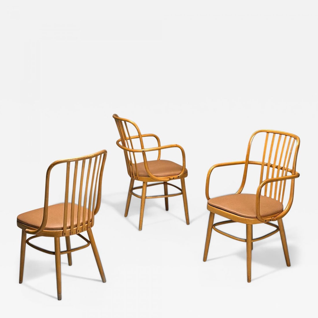 Josef Hoffmann, Ligna, Mid-Century Modern, Bistro Chairs, Czech Republic, 1970s - 2