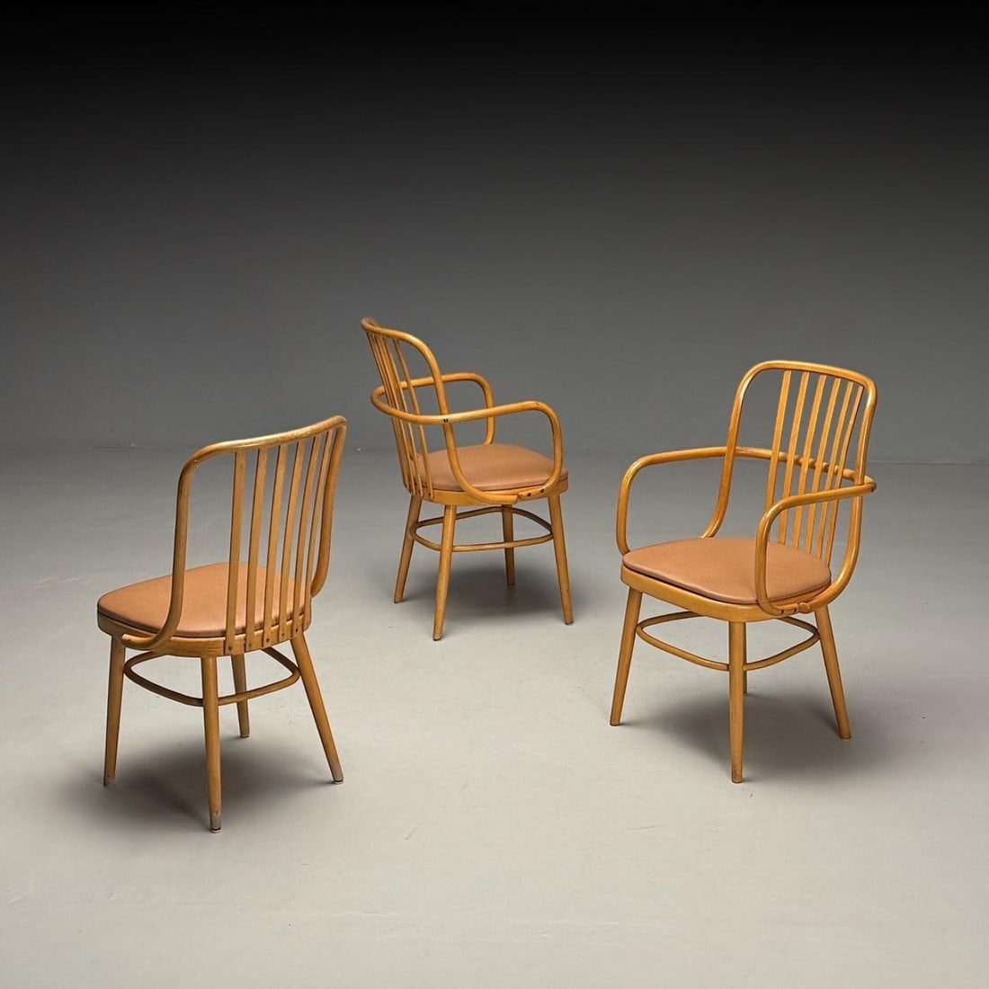 Josef Hoffmann, Ligna, Mid-Century Modern, Bistro Chairs, Czech Republic, 1970s - 3