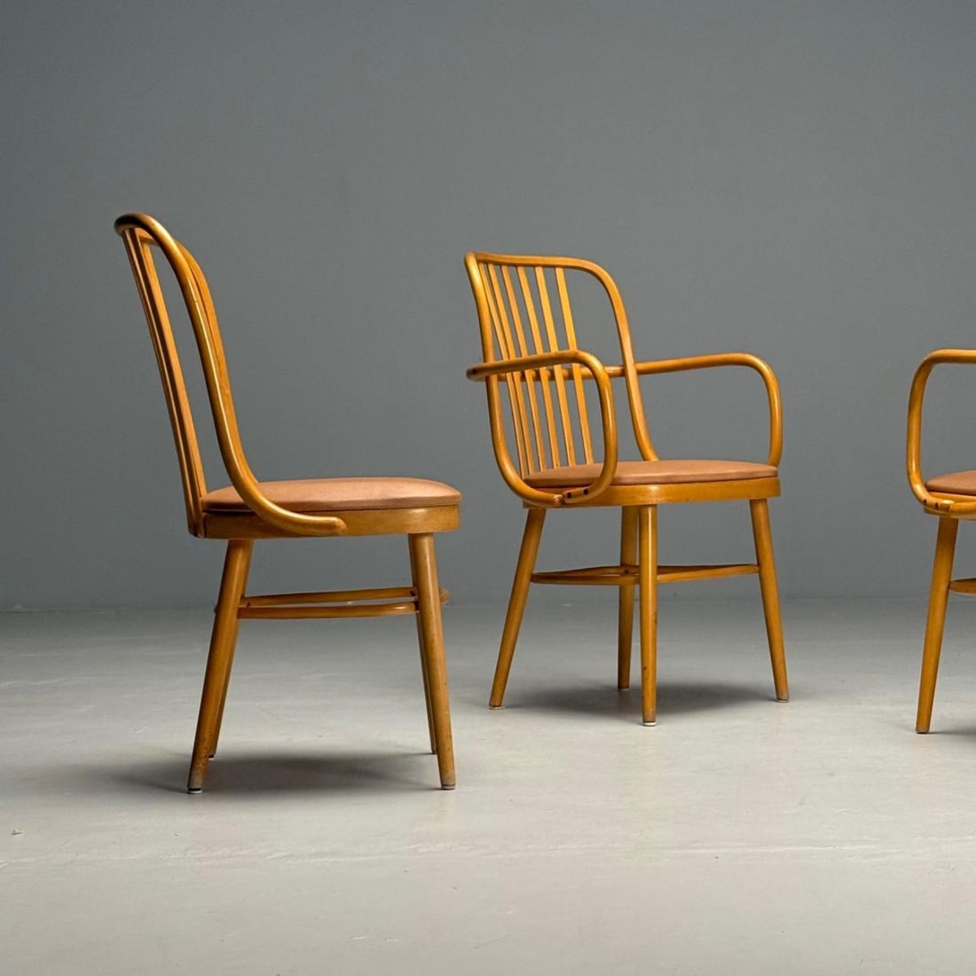 Josef Hoffmann, Ligna, Mid-Century Modern, Bistro Chairs, Czech Republic, 1970s - 8