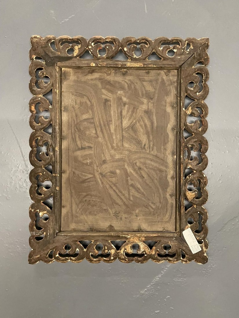 French Hollywood Regency Silver Leaf Wall / Console / Pier Mirror, Distressed - 9