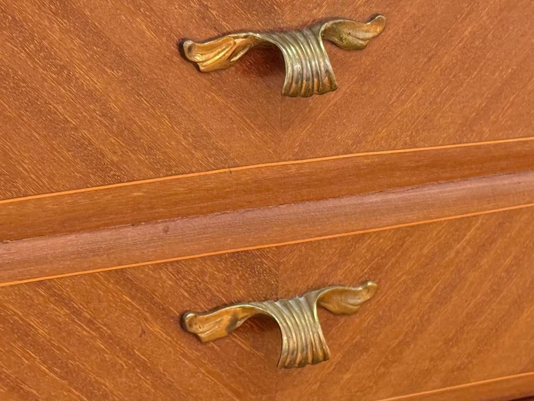 Italian Modern, Stained Wood, Brass, Glass, Nightstands, Italy, 1950s - 7