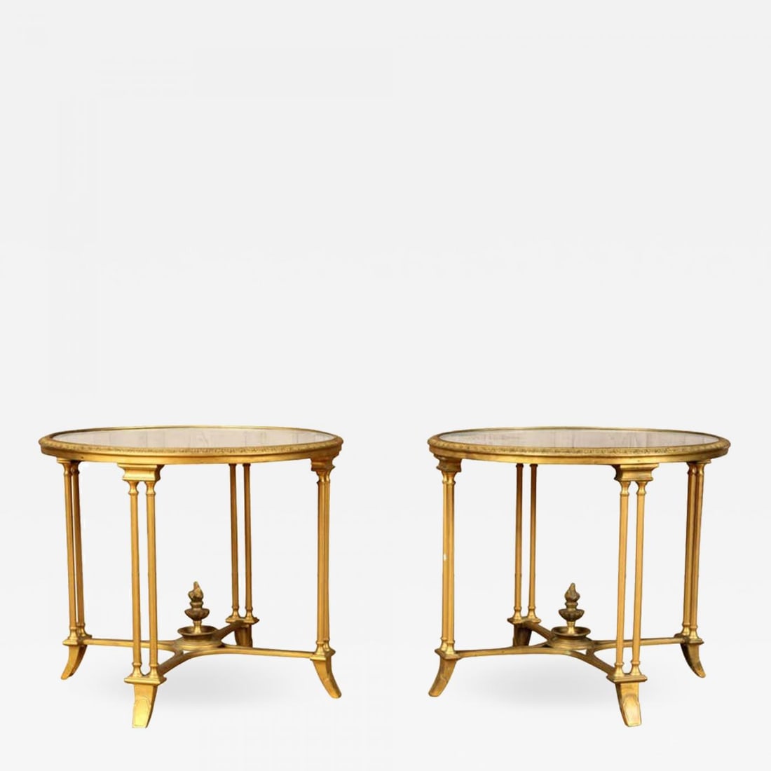 Pair of Bagues Style Gilt Bronze Neoclassical End Tables or Pedestals (1 of 12)