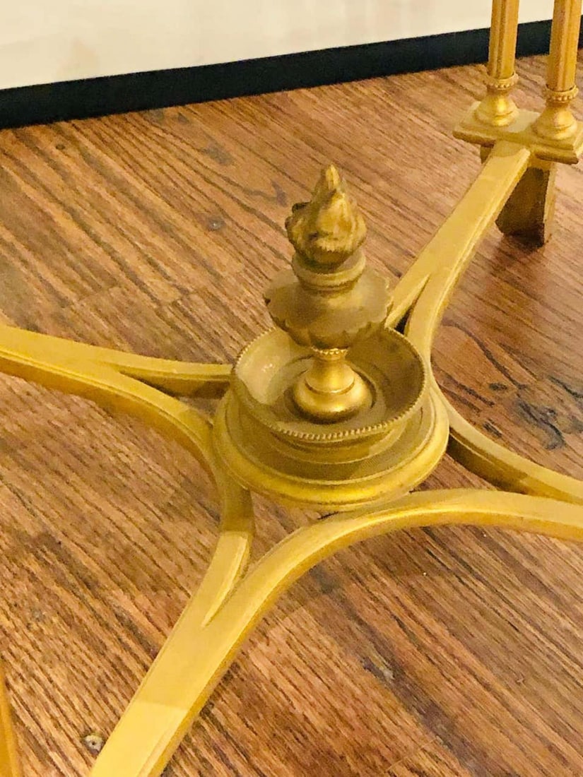 Pair of Bagues Style Gilt Bronze Neoclassical End Tables or Pedestals - 9