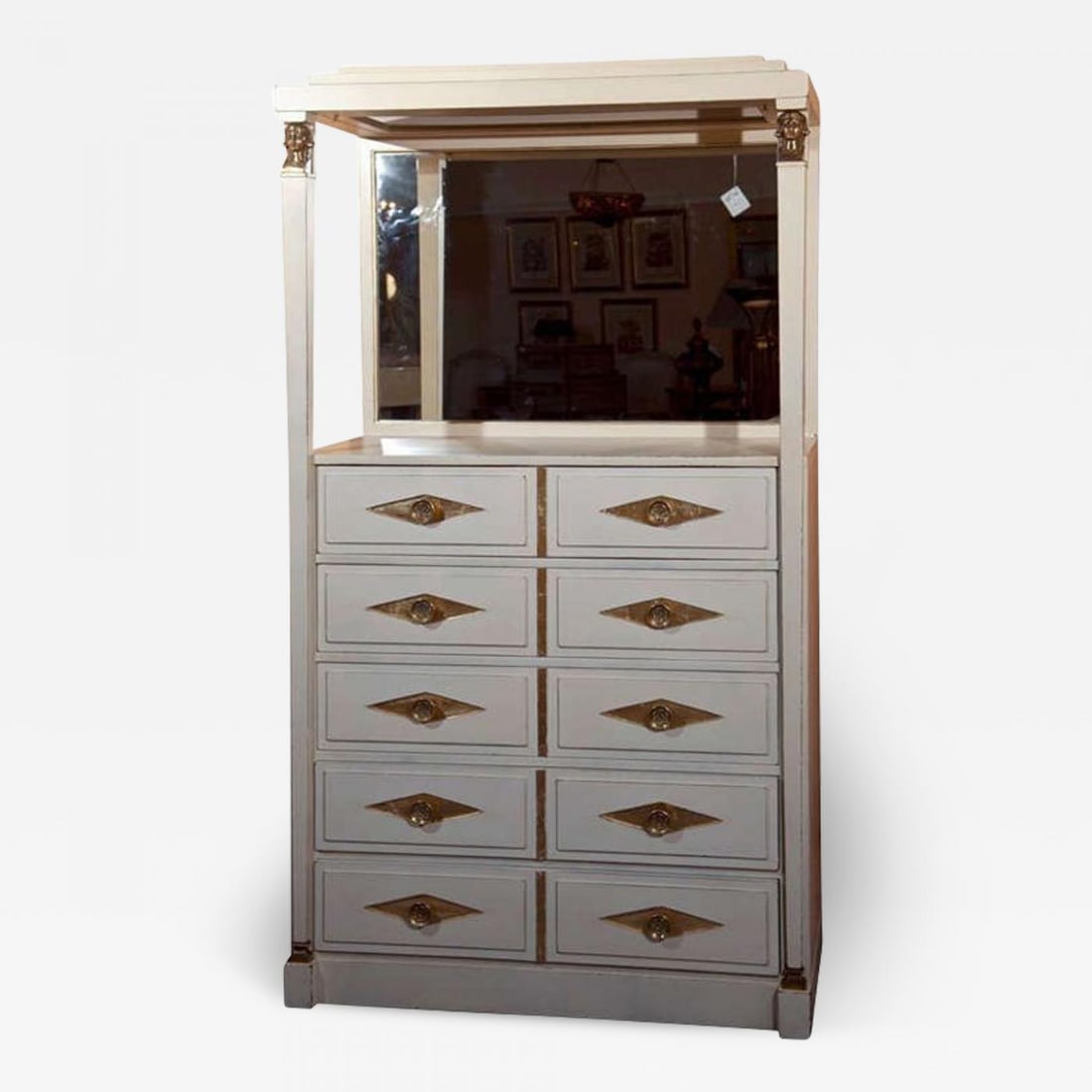 French Empire Style Painted And Parcel Gilt Vanity Dresser by Grosfeld House (1 of 11)