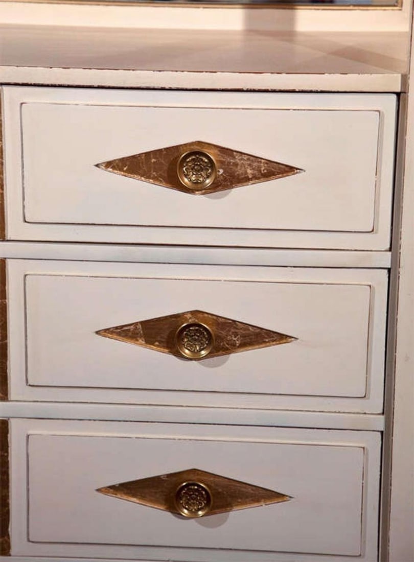 French Empire Style Painted And Parcel Gilt Vanity Dresser by Grosfeld House - 4