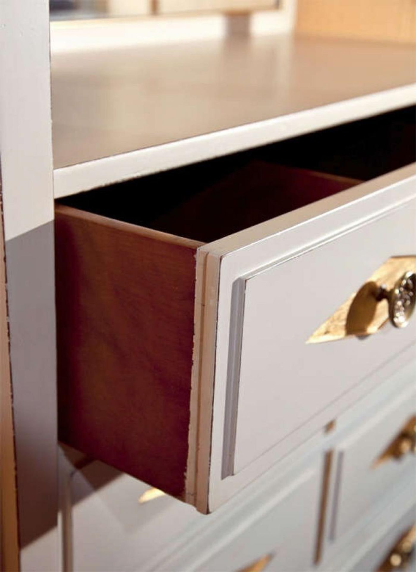 French Empire Style Painted And Parcel Gilt Vanity Dresser by Grosfeld House - 9