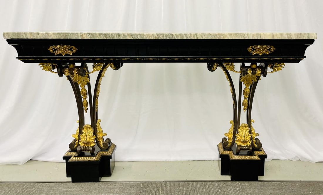Neoclassical Style Console Table, Refinished, Bronze, Celebrity Provenance - 3