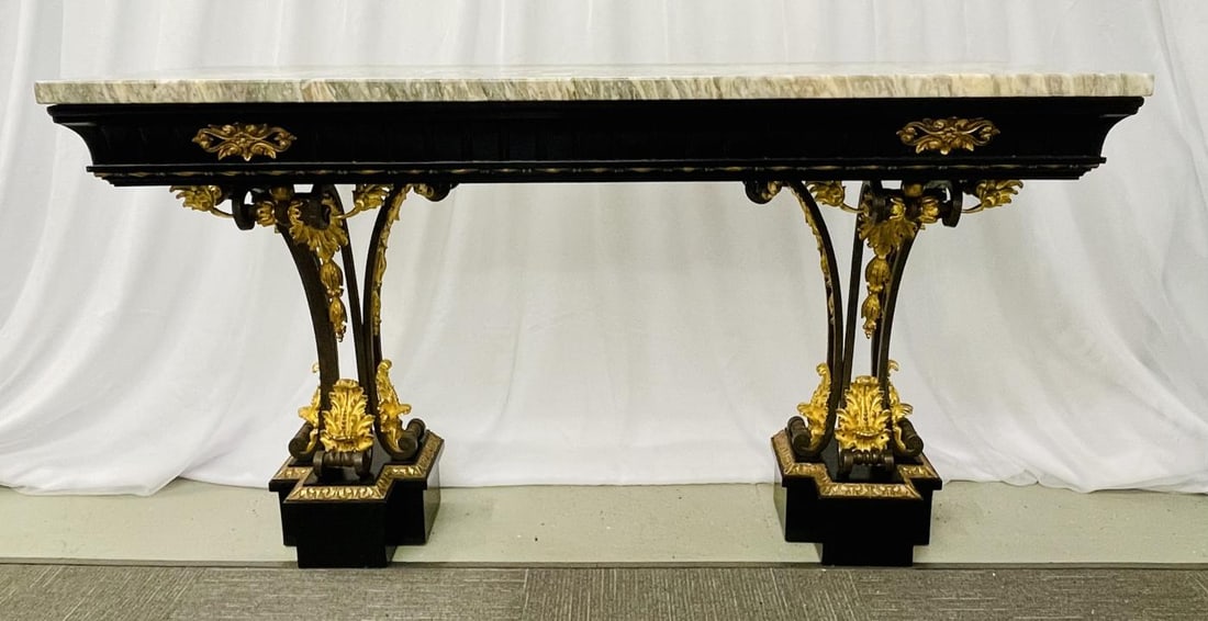 Neoclassical Style Console Table, Refinished, Bronze, Celebrity Provenance - 4