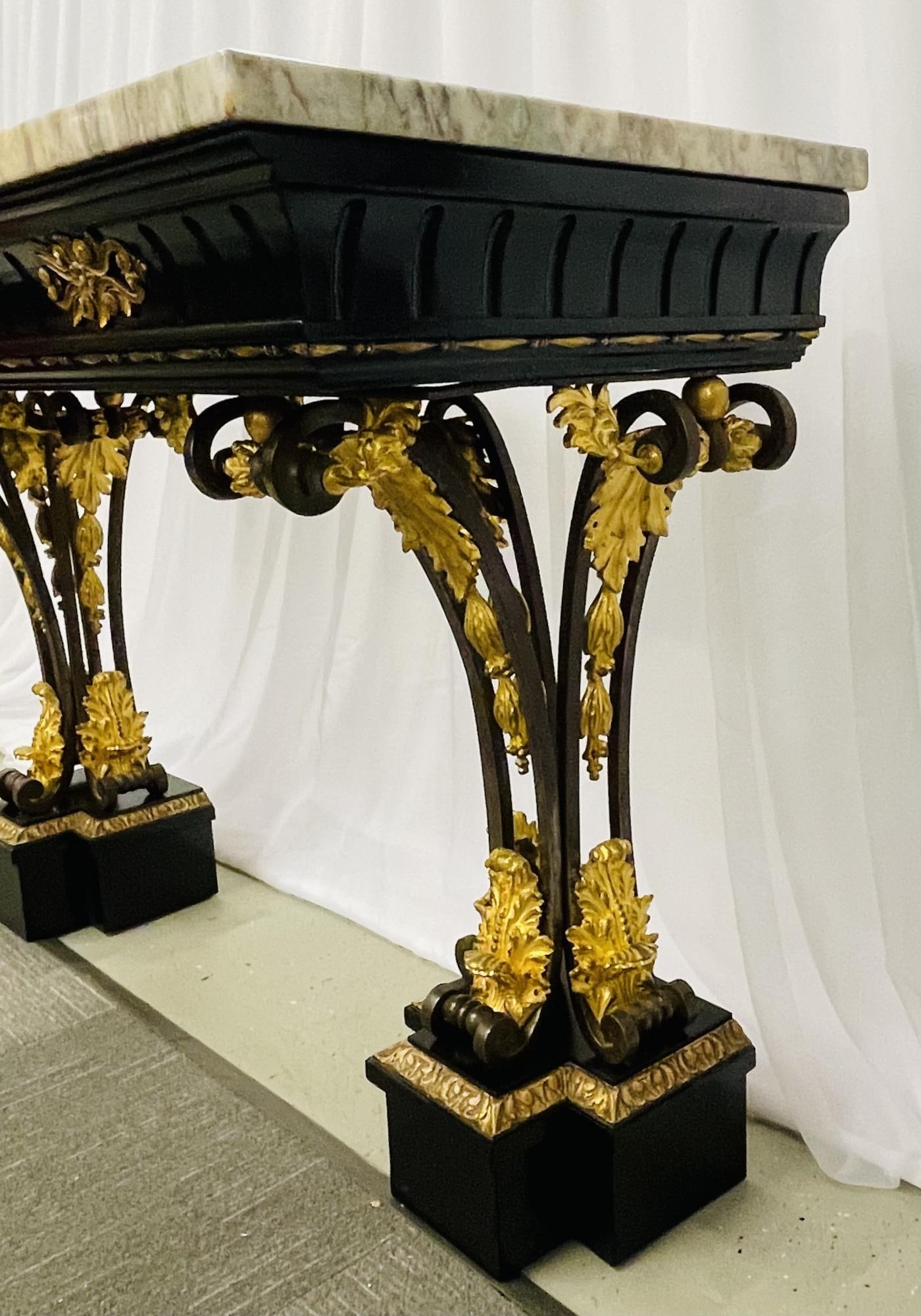 Neoclassical Style Console Table, Refinished, Bronze, Celebrity Provenance - 6