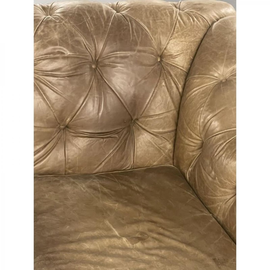 Tufted Patinated Vintage Leather Chaise Lounge from Sweden, Daybed - 8