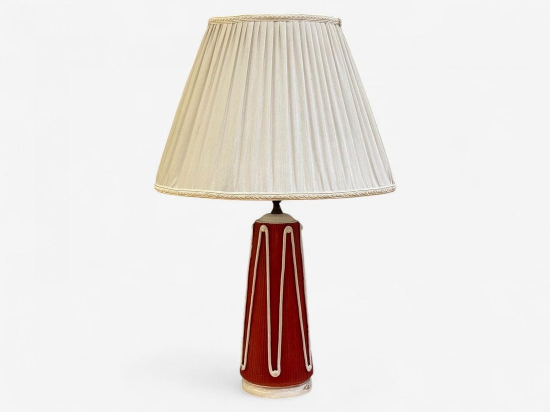 Italian Modern, Red Ceramic, Table Lamp, Italy, 1950s - 10