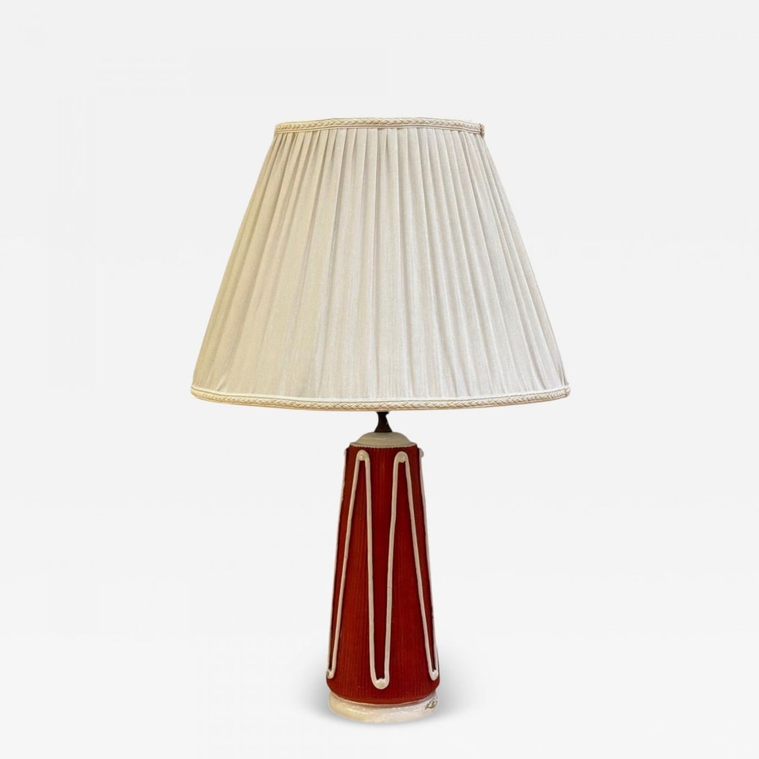 Italian Modern, Red Ceramic, Table Lamp, Italy, 1950s (1 of 10)