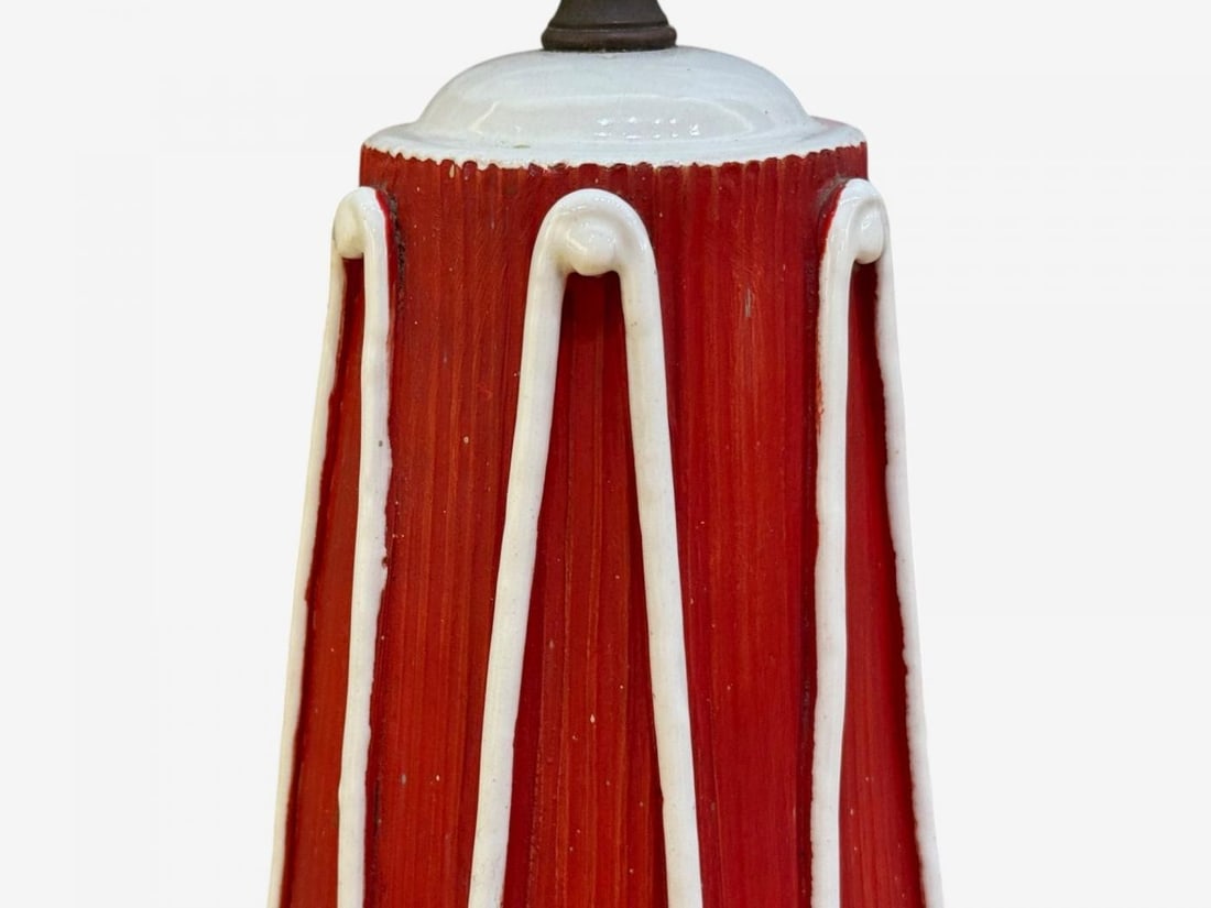 Italian Modern, Red Ceramic, Table Lamp, Italy, 1950s - 6