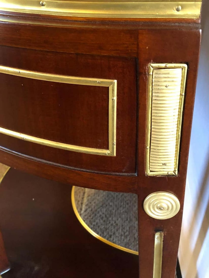 Pair of Russian Neoclassical Style Demilune End Tables or Nightstand Commodes - 10